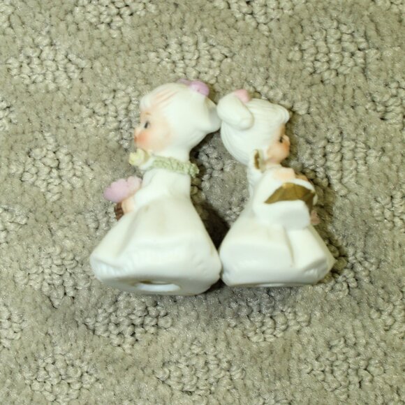 Lot Of 2 EUC Vtg Napcoware Miniature 2" Girl Figurines Flower Drum Bone China - Picture 6 of 9
